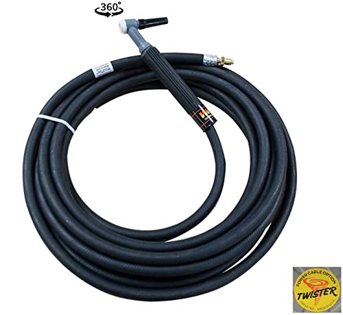 Weldtec WT- 9F-25RT TIG Torch Kit, Flex Head, Twister Cable, Rubber, 25'