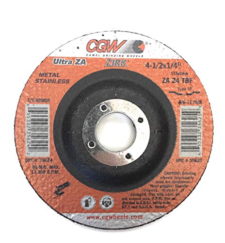 CGW Abrasives 35624 Grinding Wheel 4-1/2" x 1/4" x 7/8" T27, Pack of (25)