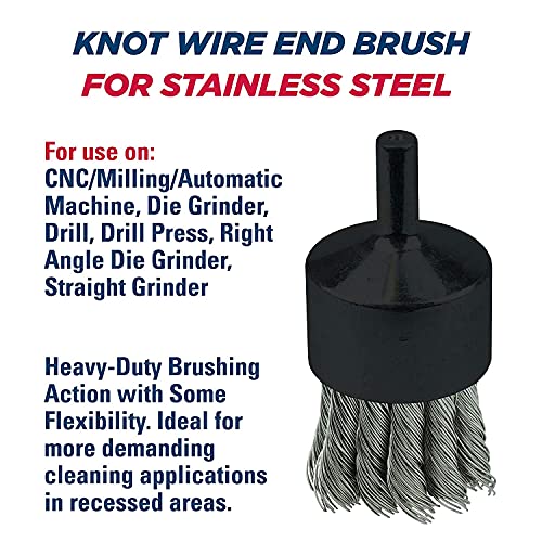 Weiler, 10031,  1-1/8-Inch Stainless Steel Knot Wire END Brush .014-Inch, Pack of (10)