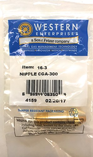 Western Enterprises 16-3, Nipple CGA-300, Package of (1)