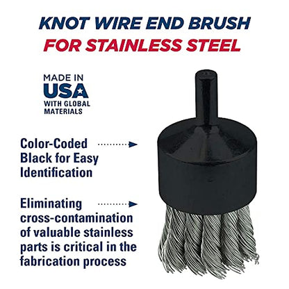 Weiler, 10031,  1-1/8-Inch Stainless Steel Knot Wire END Brush .014-Inch, Pack of (10)