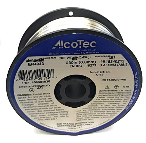 Alcotec 404301030, ER4043 .030", 1 lb. Spool Almigweld 4043 Aluminum MIG Welding Wire, Pack of (1)