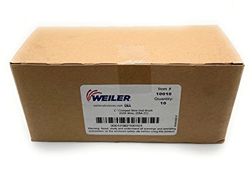 Weiler, 10010, 1-Inch Crimped Wire END Brush, .0104", Steel, Pack of (10)